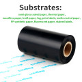 Black ttr wax/resin thermal transfer ribbons for synthetic paper